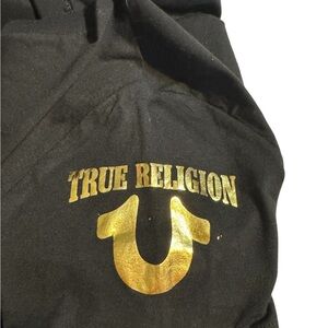 True Religion Black Tee with Gold Logo